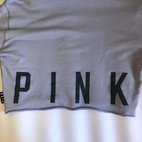 Purple Cropped Pink Hoodie with Lace Detailing - Picture 5 of 8